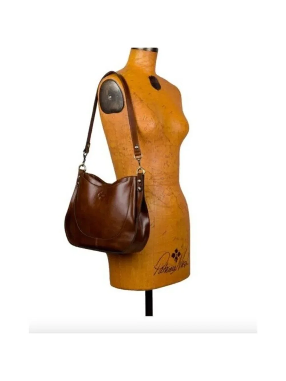 Patricia Nash Caletta Hobo Crossbody Bag Distessed VTG Leather Cognac - Picture 7 of 14